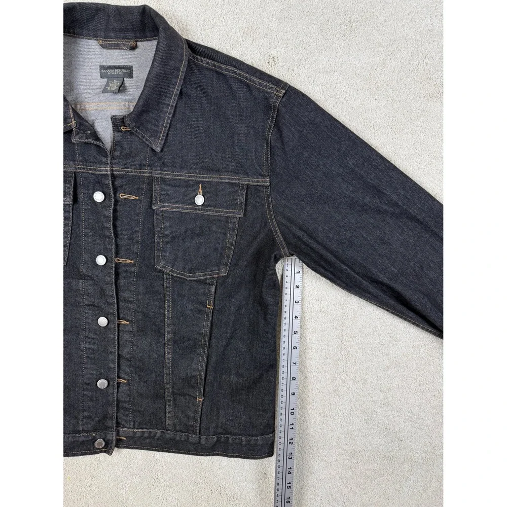 NWOT BANANA REPUBLIC Men's Size XL Black Wash Jean Trucker Jacket #1477